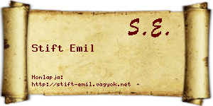 Stift Emil névjegykártya